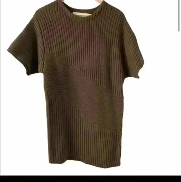 Astr the label Womans Army  Brown Dolman Ribbed Sweater Dress L - Picture 3 of 10